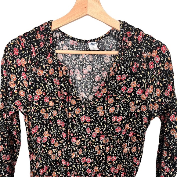 Old navy Floral Waist-Defined Midi Dress for Women - Picture 3 of 5